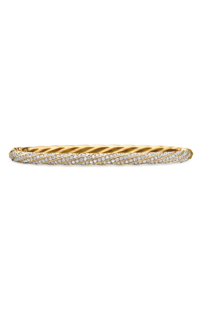 David Yurman Pavé Diamond Cable Edge<sup>™</sup> Bracelet, Main, color, 18K Gold Recycled