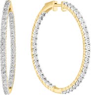 EFFY Diamond 14k Gold Plated Sterling Silver Hoop Earrings