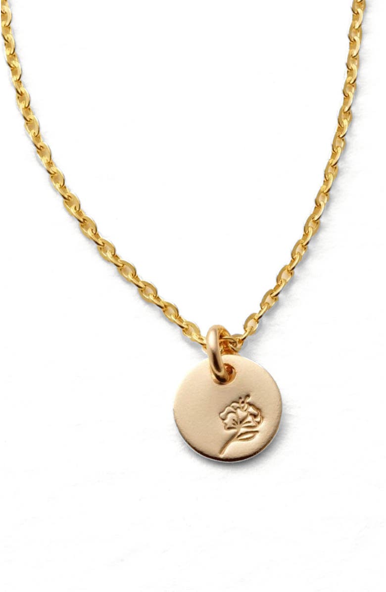 MADE BY MARY February Birth Flower Necklace, Main, color, Gold Filled