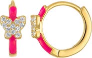 FZN Kid's Cubic Zirconia Huggie Hoop Earrings