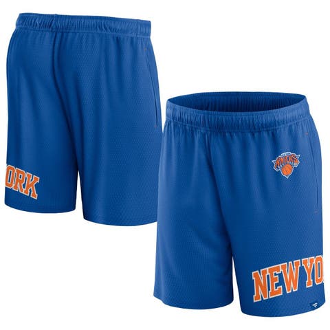 Men's Fanatics Branded Blue New York Knicks Free Throw Mesh Shorts