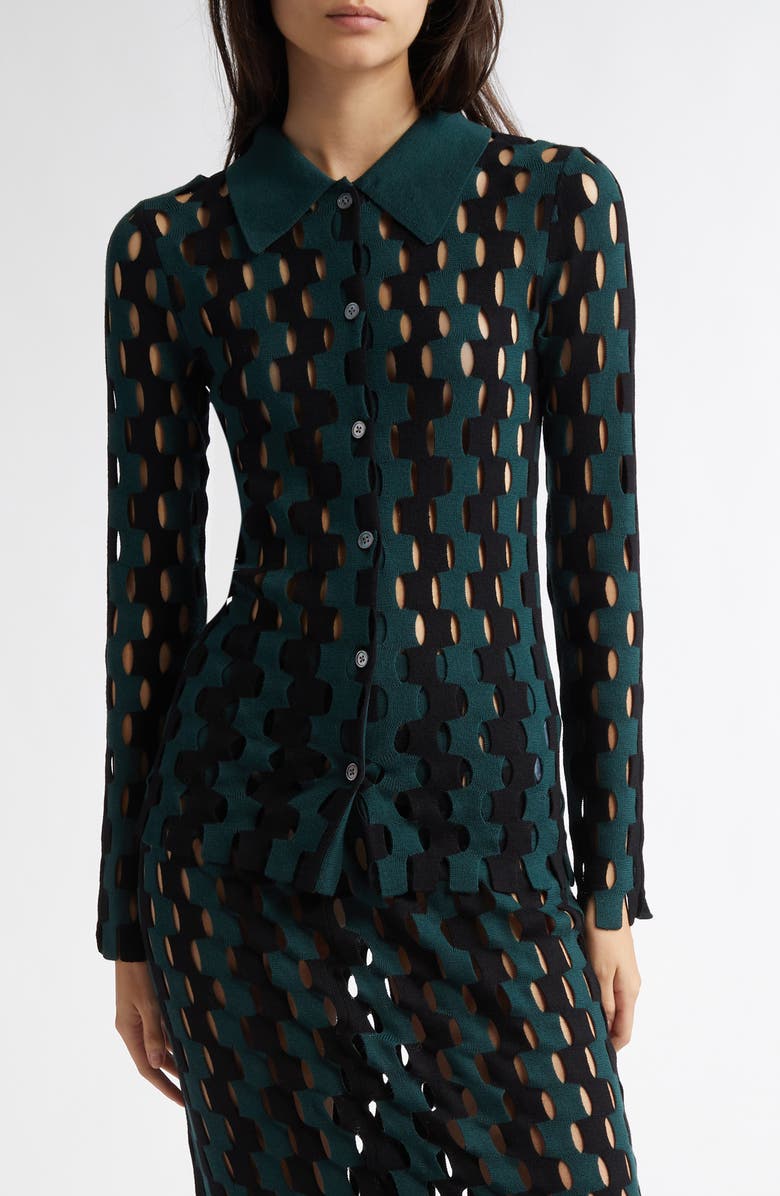 ZANKOV Annika Openwork Wool Cardigan | Nordstrom