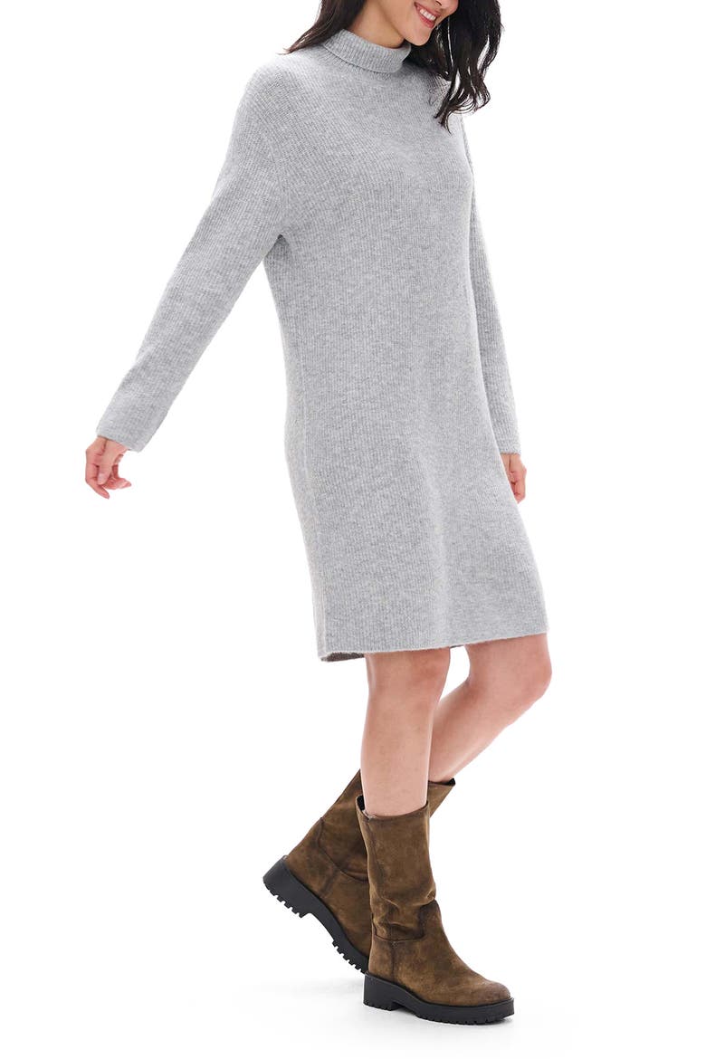 Iris Turtleneck Sweater Dress, Alternate, color, GREY MELANGE