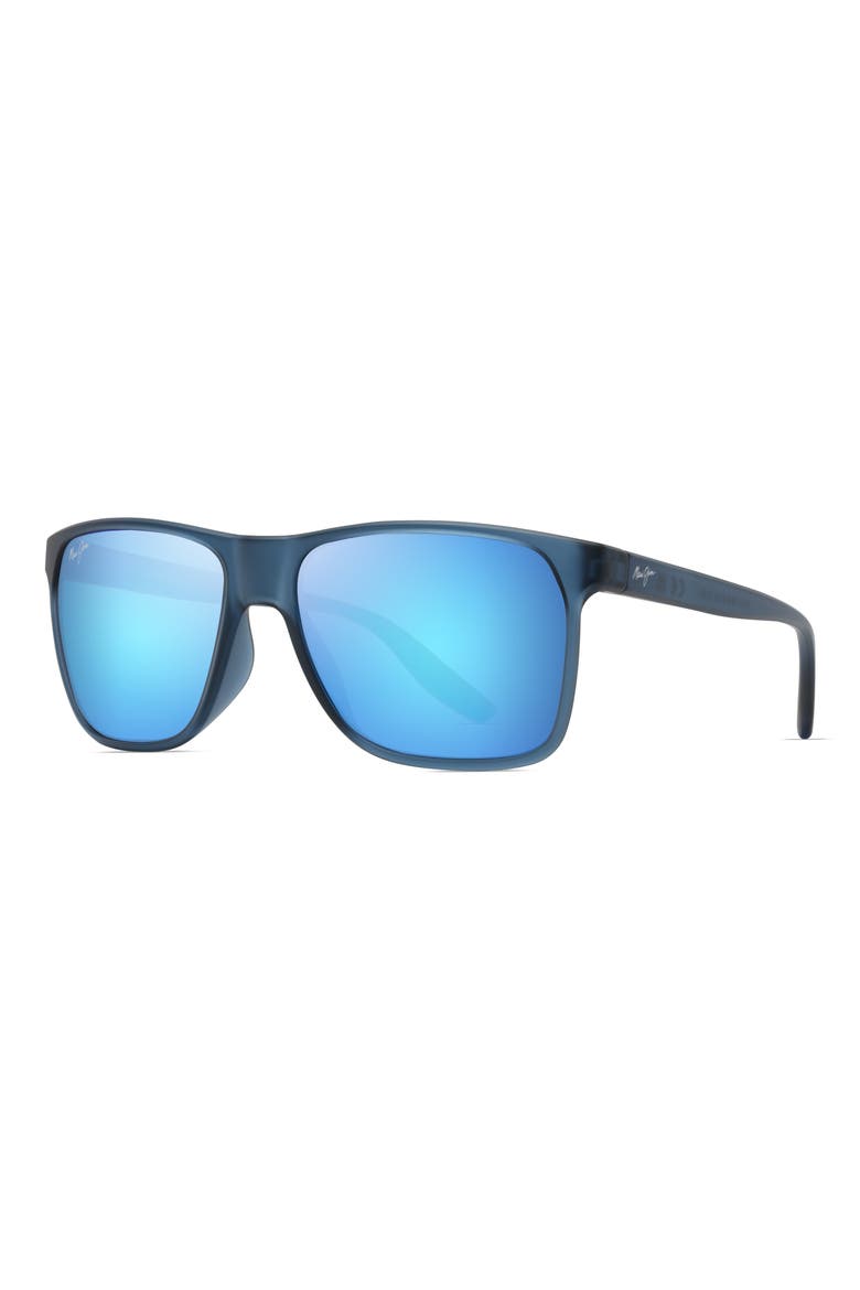 Pailolo 58mm PolarizedPlus2® Rectangular Sunglasses, Alternate, color, MATTE NAVY