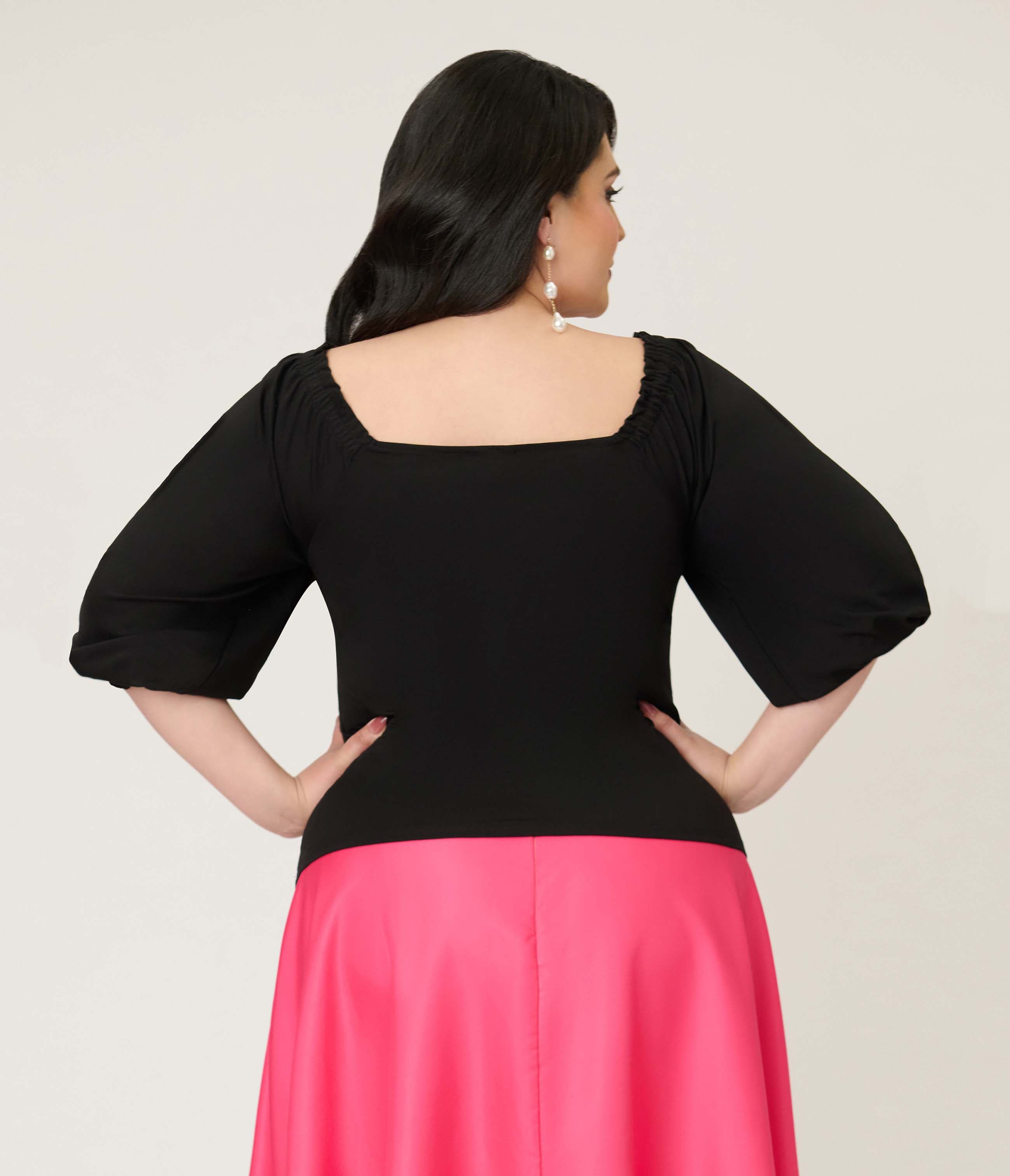 Plus Size Peasant Sleeve Blouse - image 2