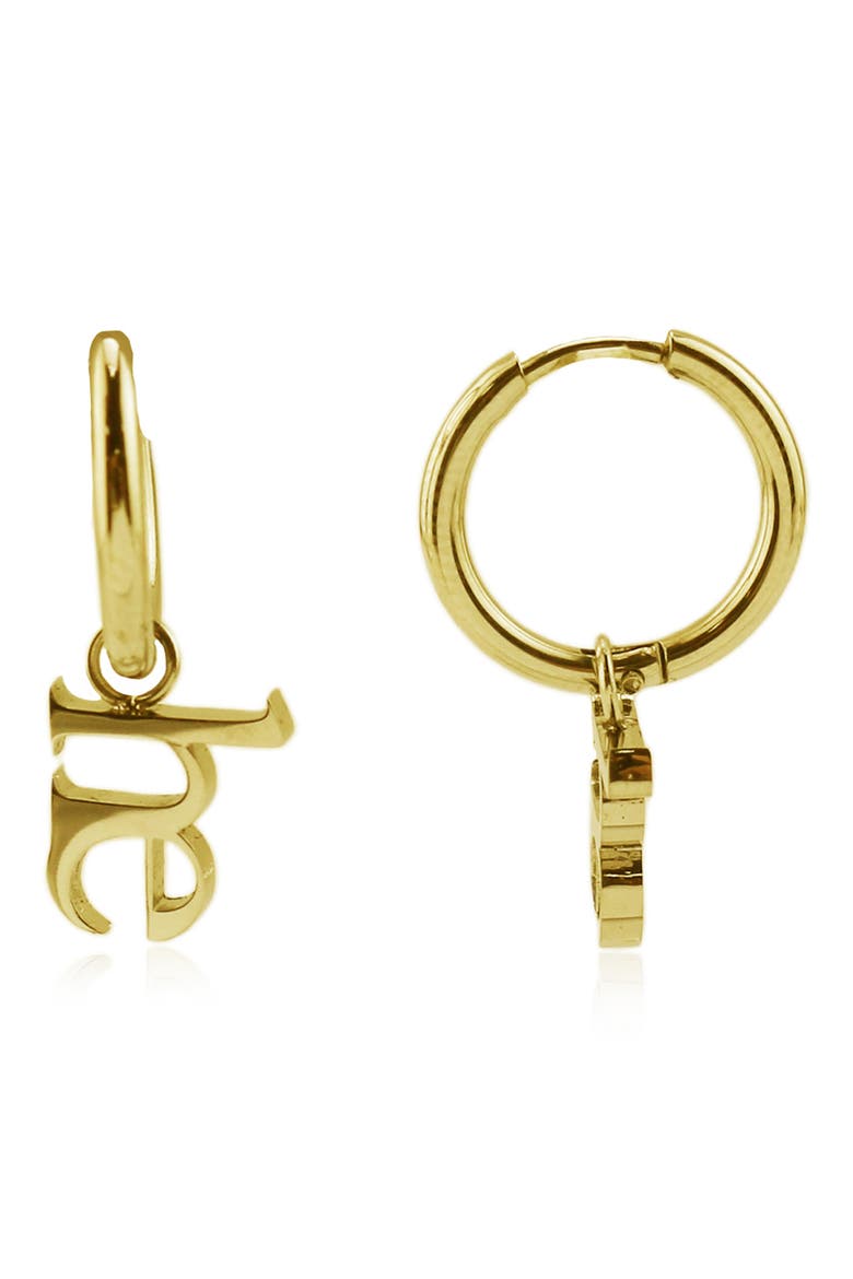 He Huggie Hoop Earrings, Main, color, GOLD