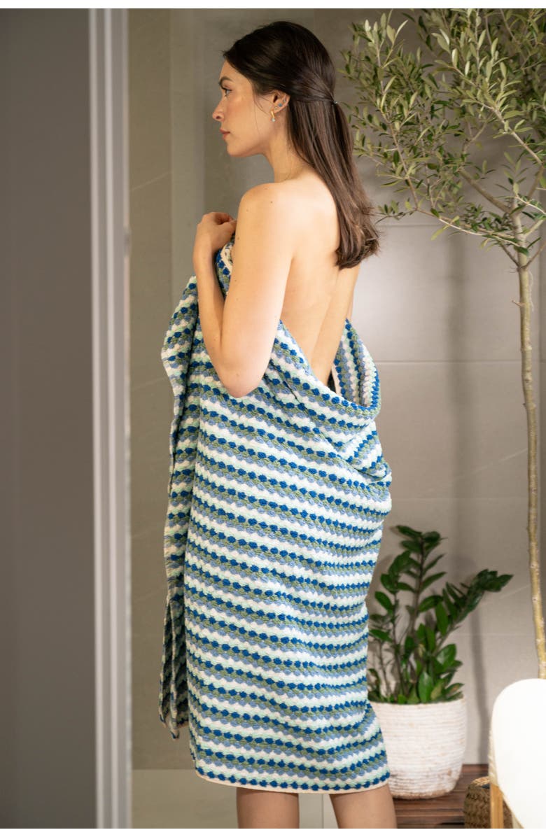 Olive and Loom Marseille Cotton Body Towel, Alternate, color, Blue