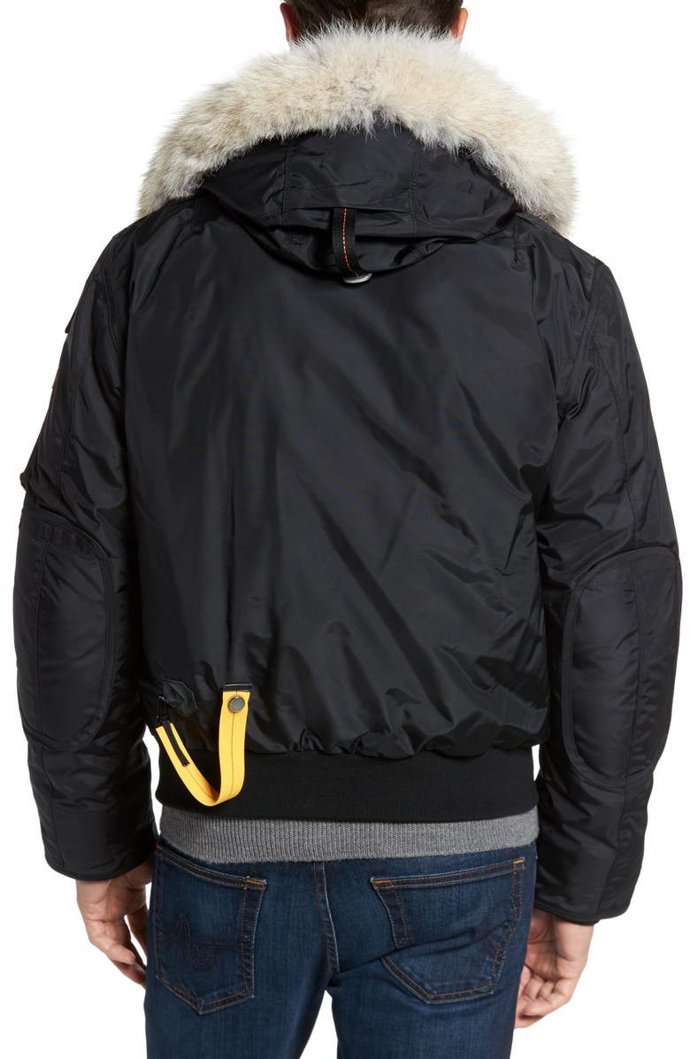 Parajumpers Slim Down Bomber Jacket with Faux Fur & Genuine Coyote Fur Trim, Alternate, color, 