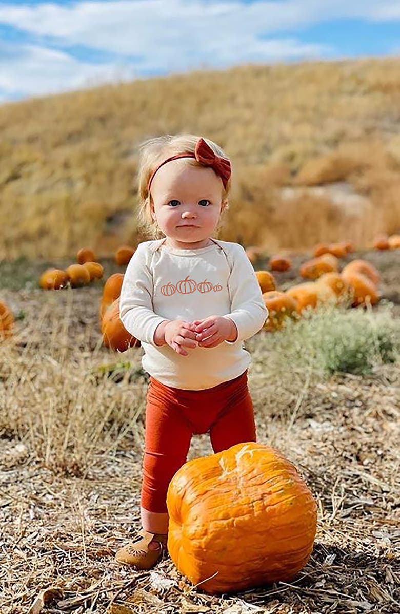 Tenth & Pine Pumpkin Patch Long Sleeve Organic Cotton Bodysuit, Alternate, color,