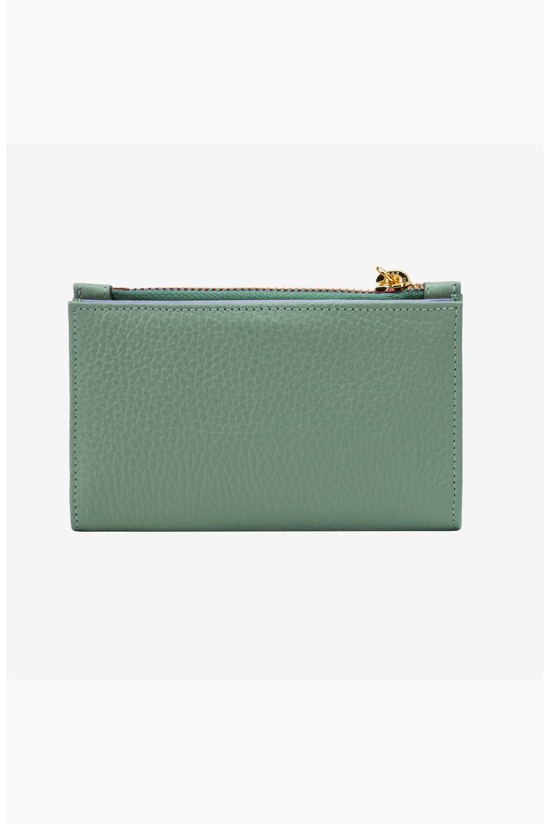 Ascot Slim Card Case with Zip Coin Pocket, Alternate, color, Sage