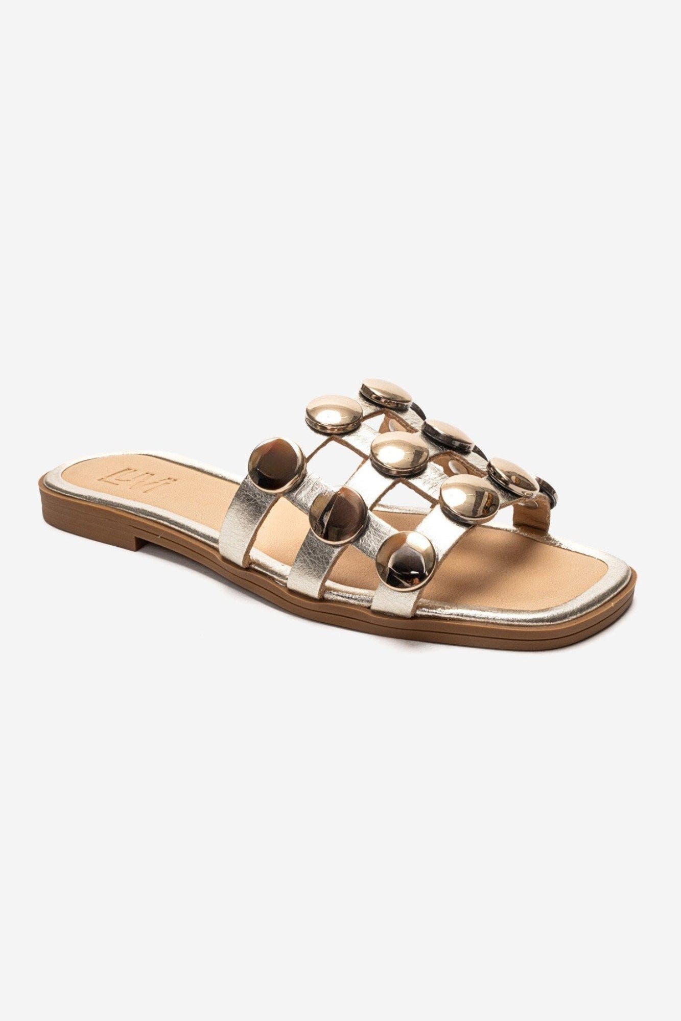 Bareon Leather Sandal, Alternate, color, Gold