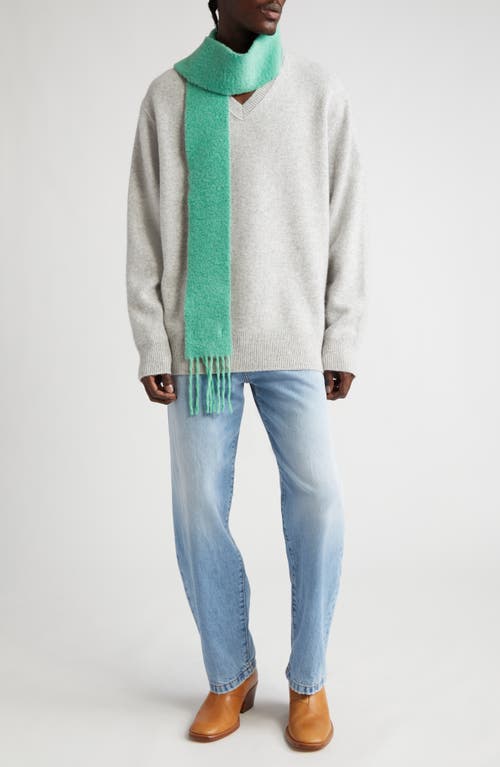 Acne Studios 1991 Toj Distressed High Waist Loose Fit Jeans In Blue