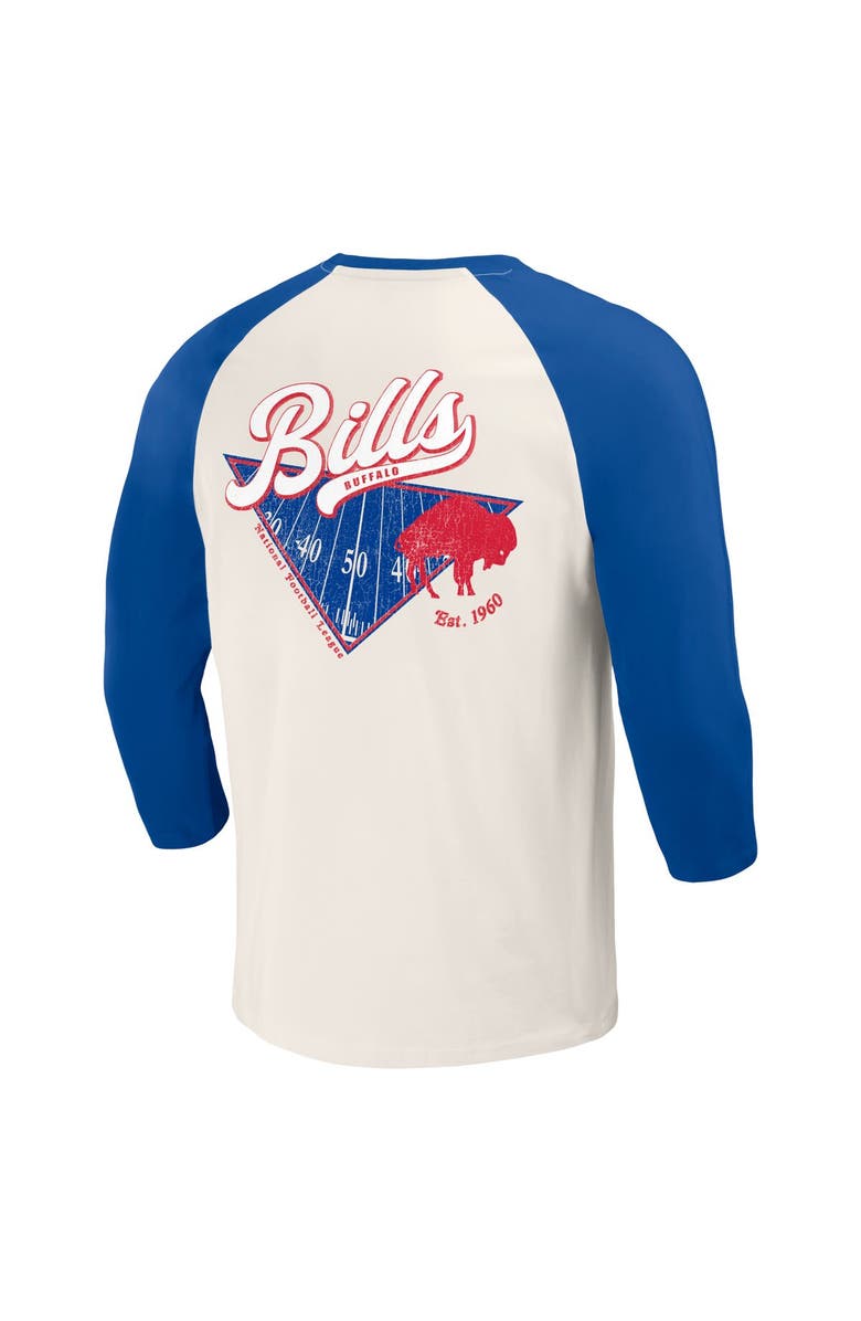 Darius Rucker Collection by Fanatics Men's Darius Rucker Collection by Fanatics Royal/White Buffalo Bills Raglan 3/4 Sleeve T-Shirt, Alternate, color,