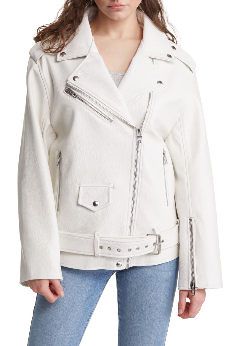 Boyfriend Faux Leather Moto Jacket, Alternate, color, EARLY RISER