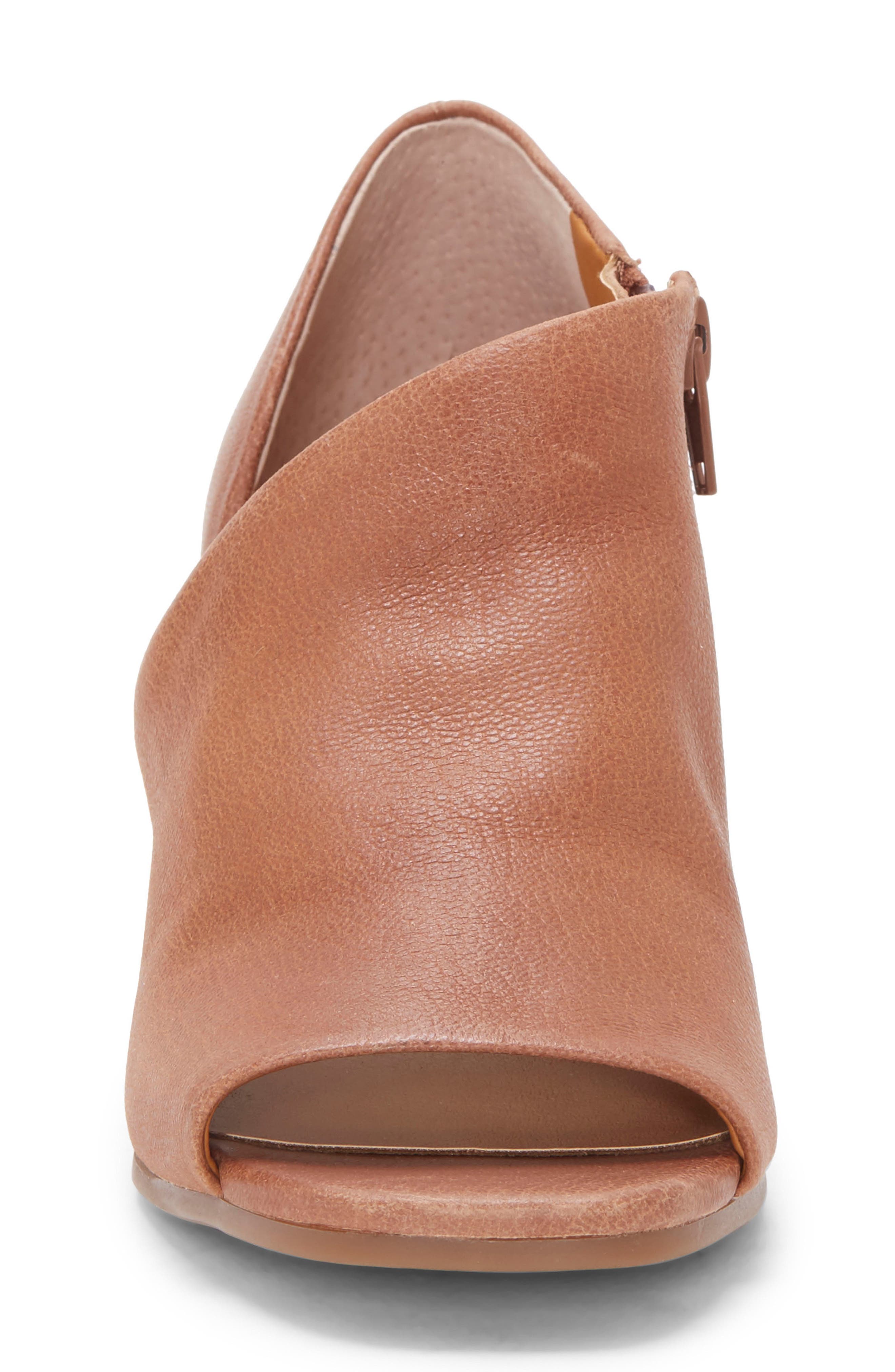 Tylera Open Toe Wedge Bootie, Alternate, color, MACAROON LEATHER