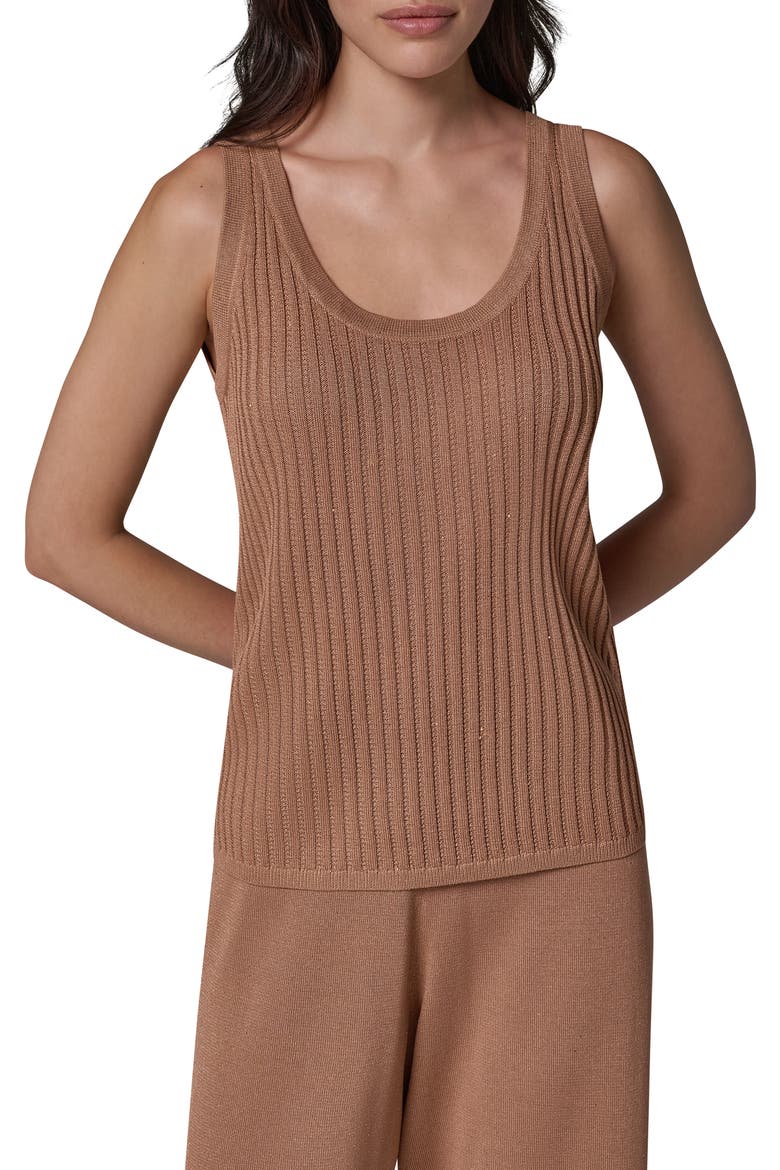 Rib Sweater Tank, Main, color, CAMEL
