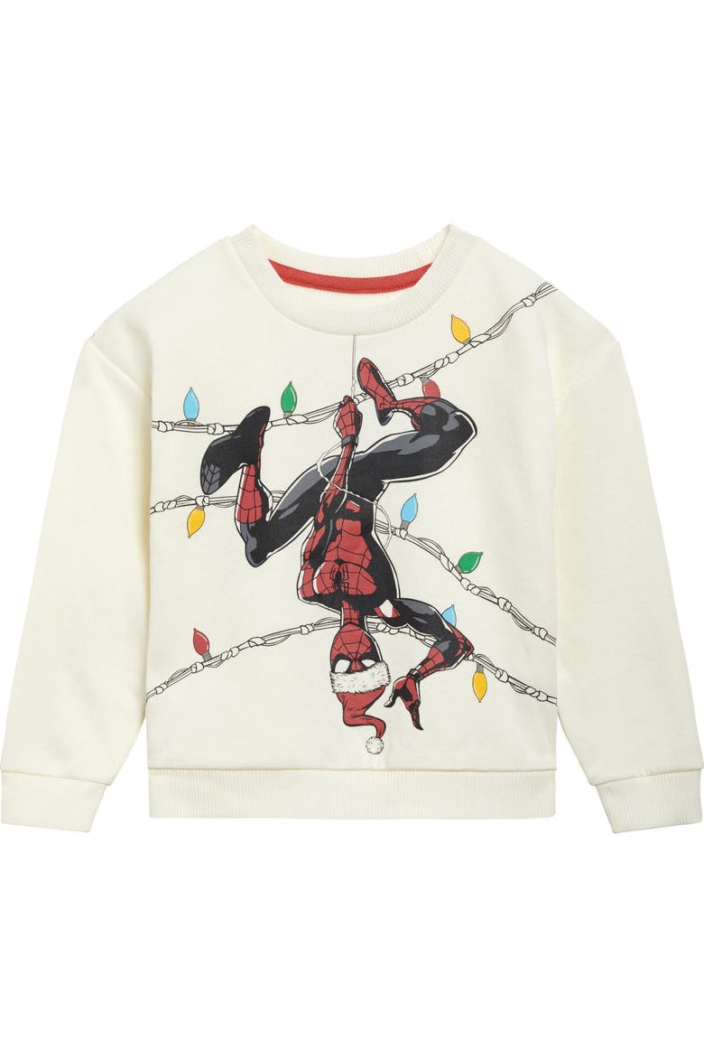 Spider-Man Fleece Sweatshirt and Joggers Set, Alternate, color, Spider Man Cream Red