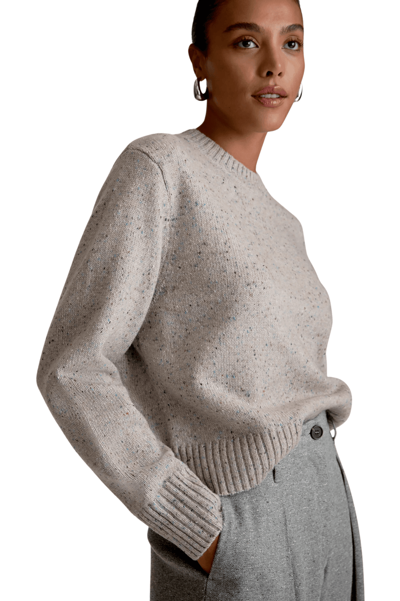Maura Confetti Wool Sweater, Alternate, color, Cinder