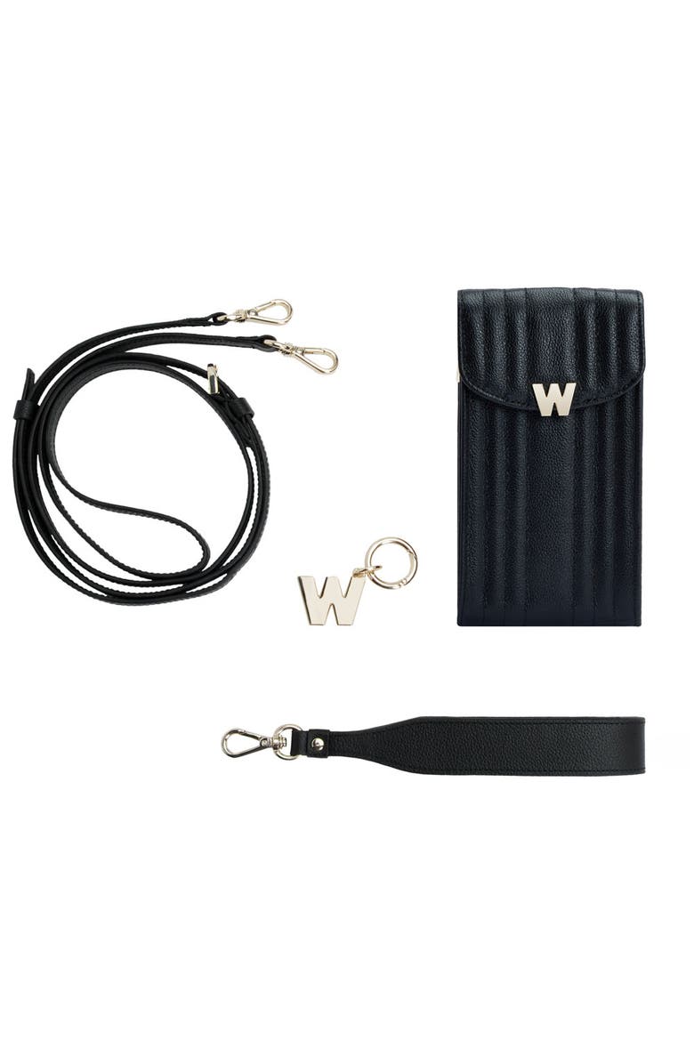 WOLF Mimi Phone Case with Wristlet & Lanyard, Alternate, color, Black