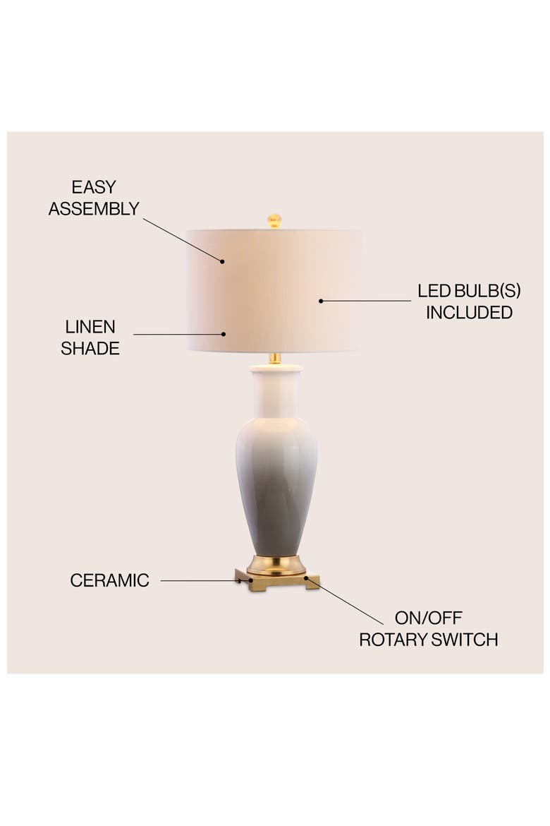 Dip Dye 31.5" Ceramic LED Table Lamp, Alternate, color, White/Gray