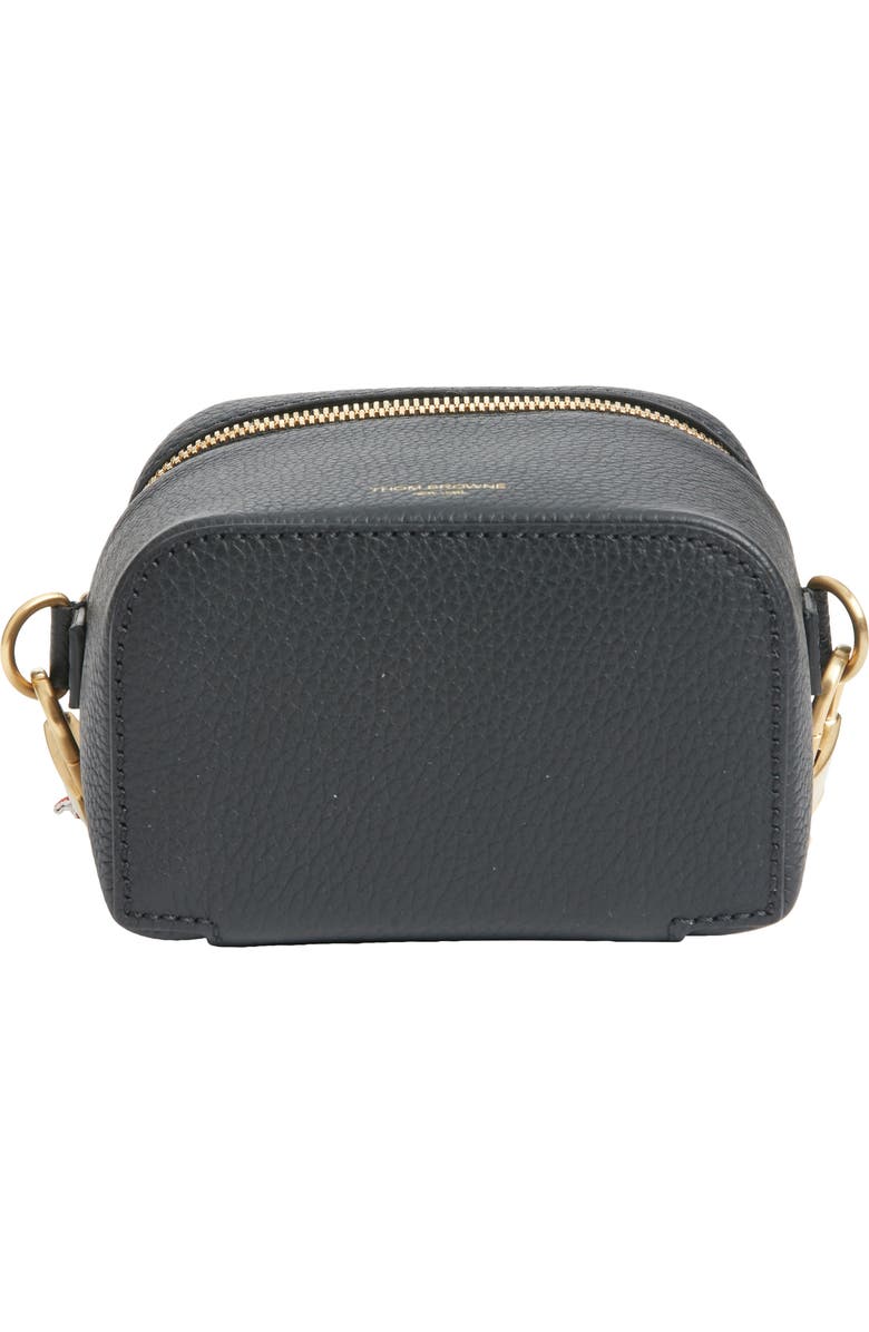 Thom Browne Box Leather Crossbody Pouch, Alternate, color, Black