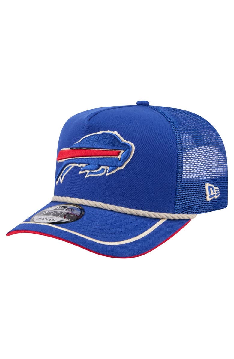 New Era Men's New Era Royal Buffalo Bills Vintage Team Rope A-Frame Trucker 9FIFTY Snapback Hat, Main, color, 