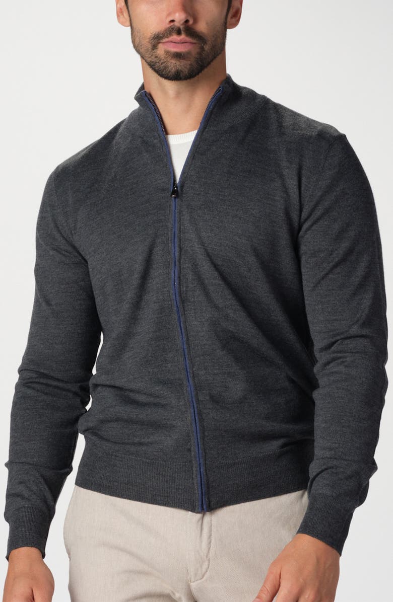 STUDIO GARNET LOS ANGELES Lightweight Merino Wool Full Zip Sweater, Alternate, color,