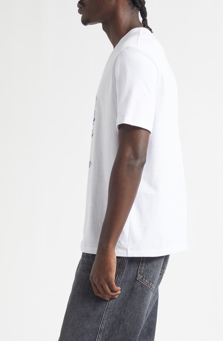 Balmain College Emblem Cotton Graphic T-Shirt, Alternate, color, White/Blue