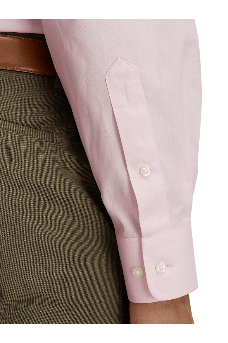 Non-iron Cotton Pinpoint Solid Point Collar Dress Shirt, Alternate, color, Pink