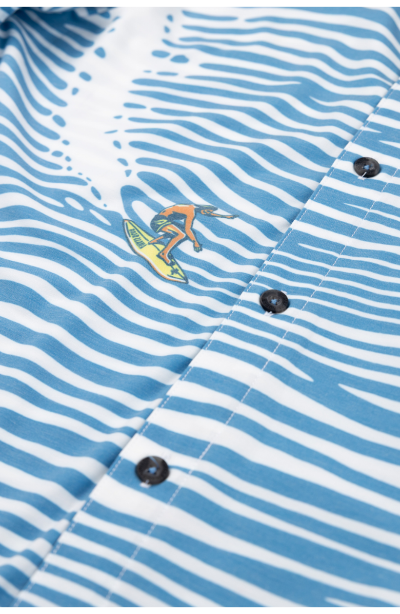 Baja Llama 100 Foot Wave - Vagabond Button Up, Alternate, color, Blue