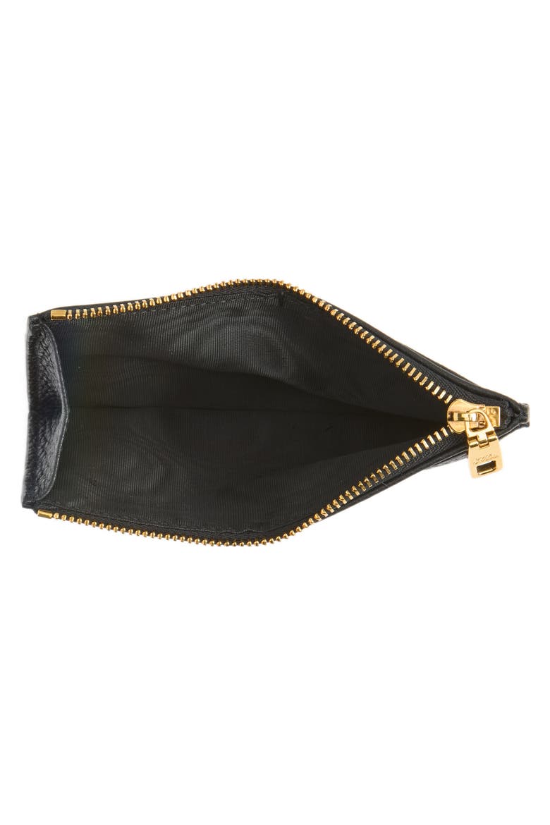 Nameplate Calfskin Leather Coin Purse, Alternate, color, 80999 NERO