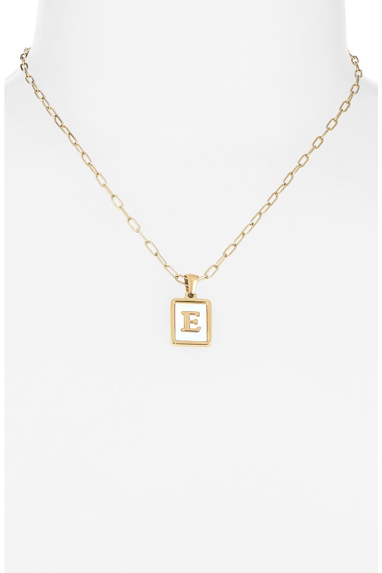 Ocean Drive Initial Pendant Necklace, Alternate, color, GOLD E
