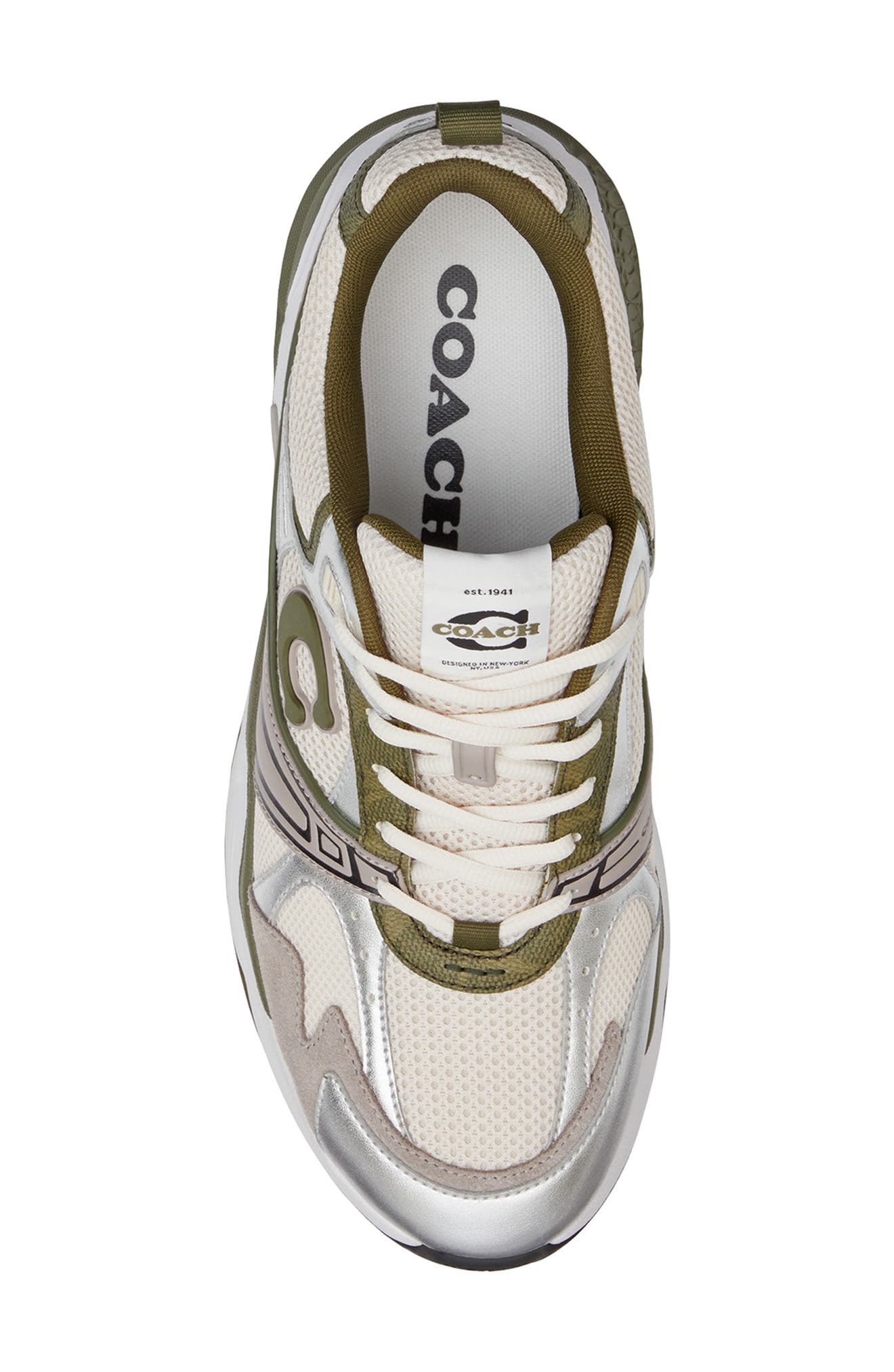 COACH Mesh Sneaker, Alternate, color, Olive Multi
