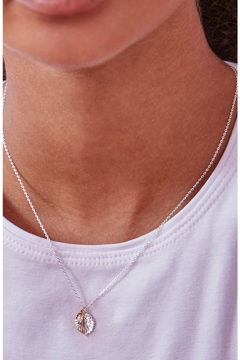 She Believed She Could Wings Necklace, Alternate, color, SILVER/ GOLD