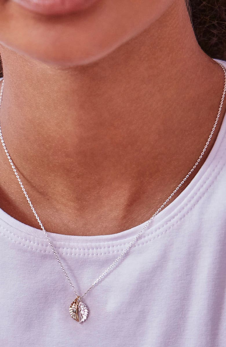 Estella Bartlett She Believed She Could Wings Necklace, Alternate, color, Silver/ Gold