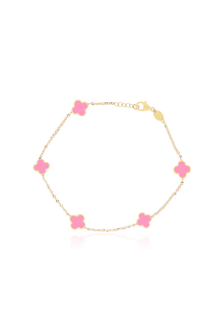 Mini Bubblegum Pink Clover Bracelet, Main, color, Bubblegum Pink