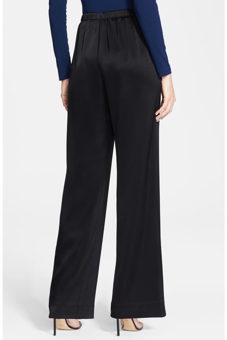 Kate Liquid Satin Pants, Alternate, color, CAVR CAVIAR