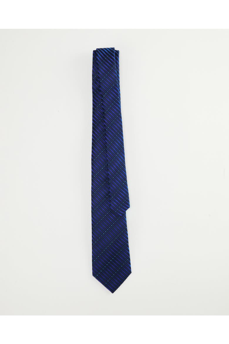 Ripple Lines Silk Jacquard Tie, Alternate, color, Navy