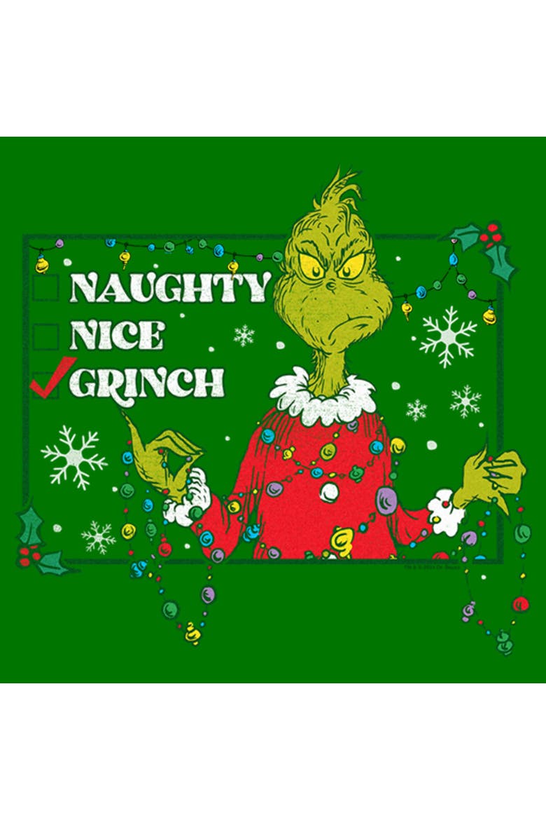Men's The Grinch The Grinch Checklist  Graphic T-Shirt, Alternate, color, Kelly Green
