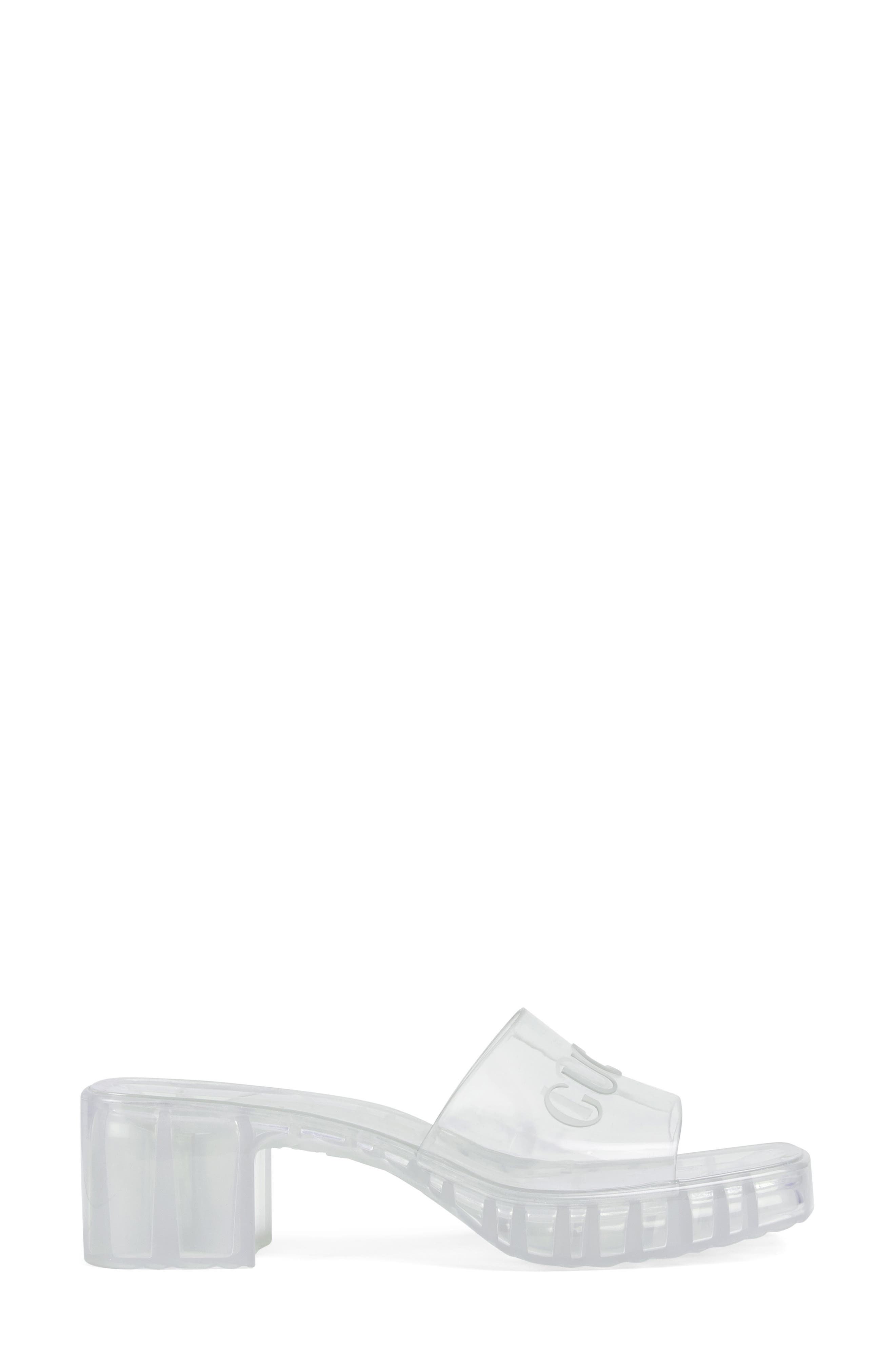 Gucci Plastique Logo Platform Slide Sandal, Alternate, color, 