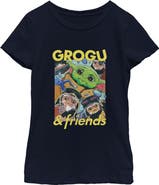 Star Wars: The Mandalorian and Grogu Girls' The Child And Friends Collage Graphic Short Sleeve T-Shirt