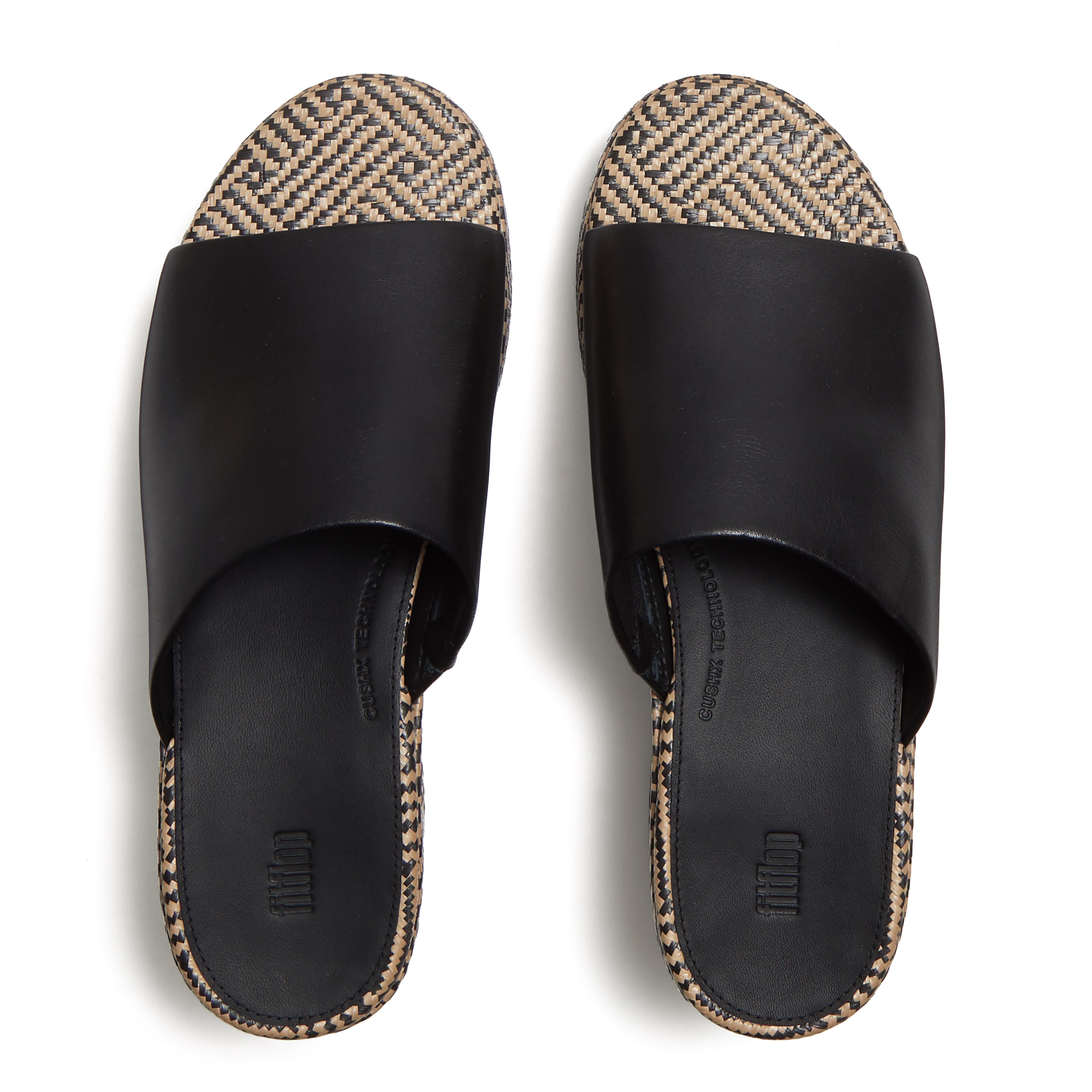 FitFlop Platfforms Graphic-Wea Slides, Alternate, color, Black