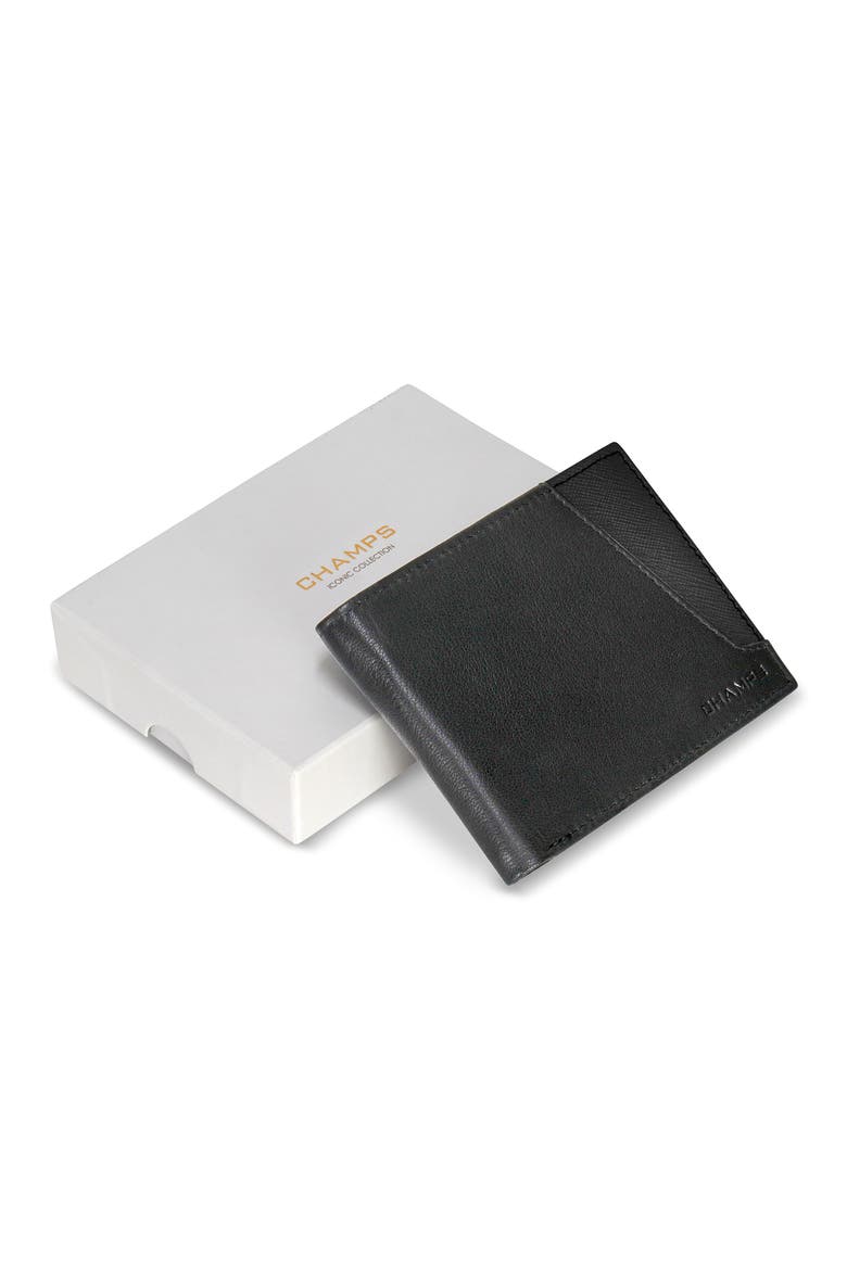 Iconic ID Flap Leather Bifold Wallet, Alternate, color, BLACK/ BLACK