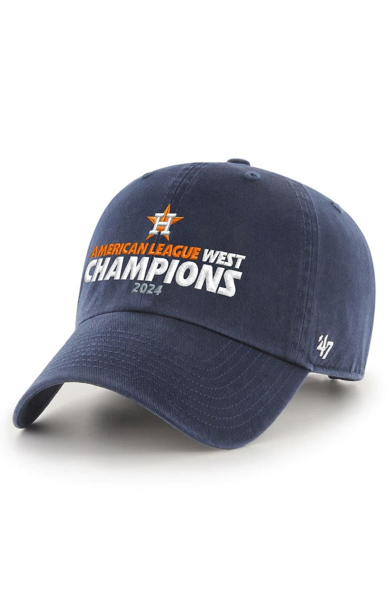 '47 Men's '47 Navy Houston Astros 2024 AL West Division Champions Clean Up Adjustable Hat, Main, color,