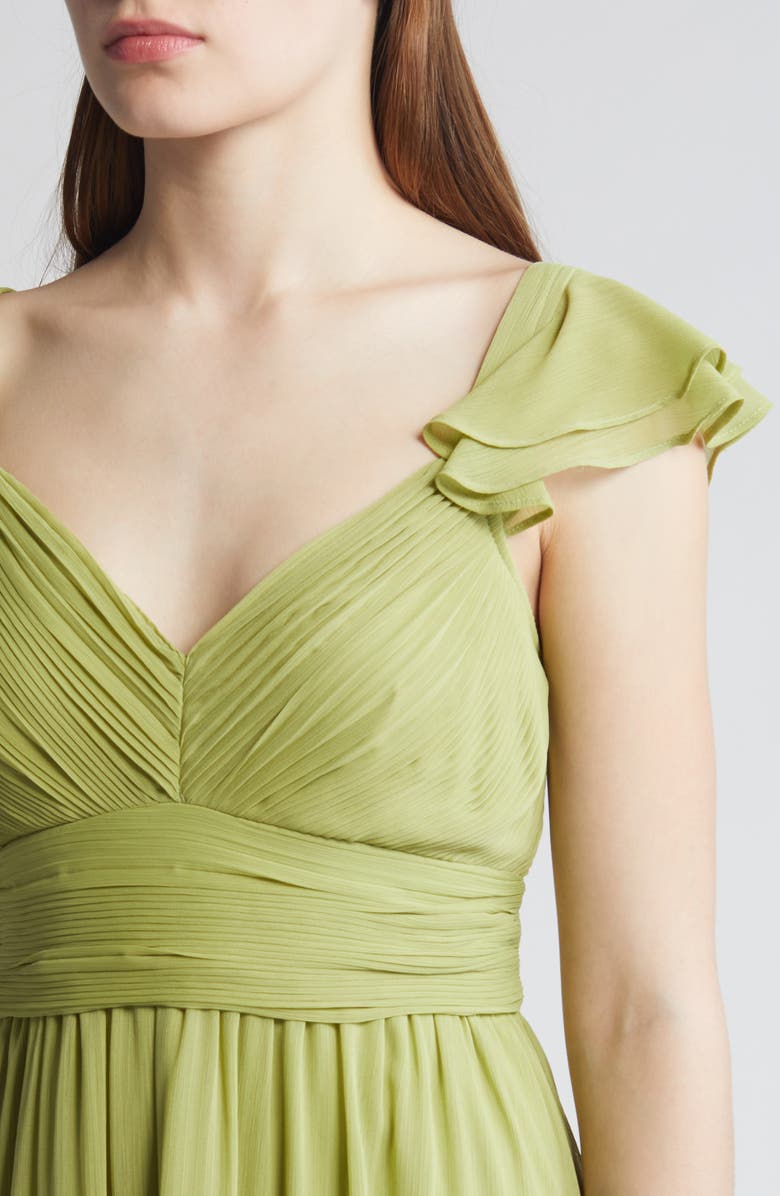 AUGUST SKY V-Neck Ruffle Chiffon Midi Dress, Alternate, color, 