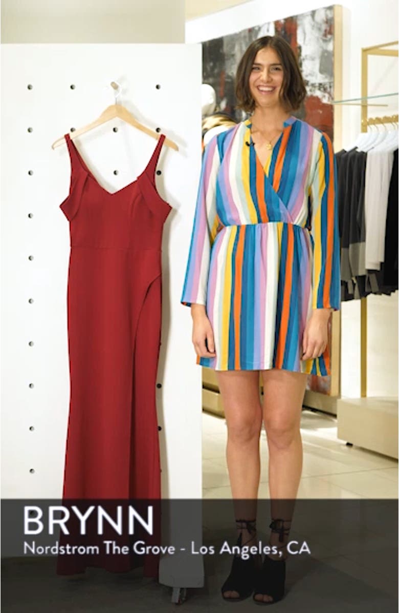 Scuba Crepe Cold Shoulder Evening Dress, sales video thumbnail