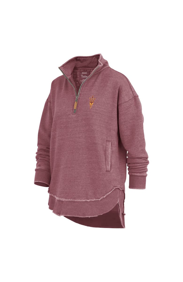 PRESSBOX Women's Pressbox Maroon Arizona State Sun Devils Northfork Sojourn Poncho Quarter-Zip Sweatshirt, Alternate, color, Maroon