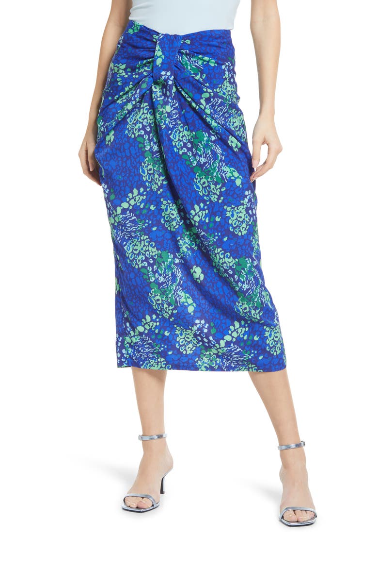 Scarlett Knot Front Skirt, Main, color, BLUE