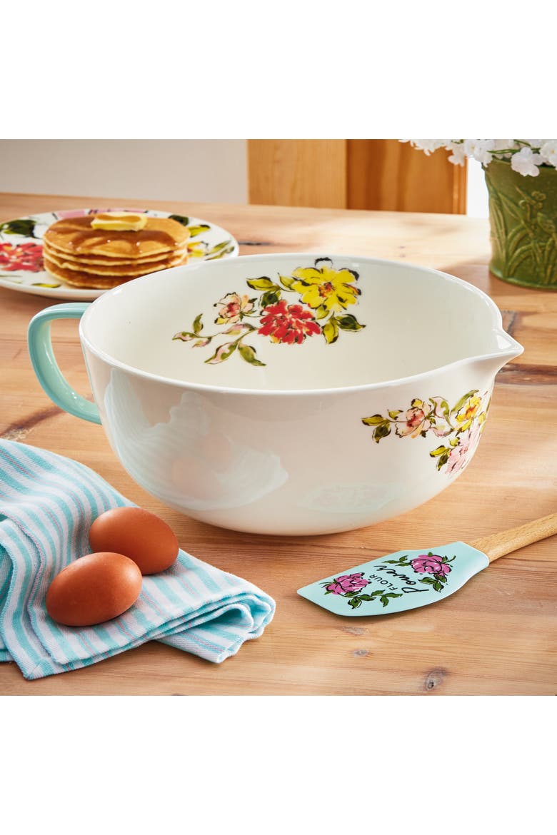In Bloom 144oz Mixing Bowl Dishwasher Safe Kitchen Accessory, Alternate, color, beige