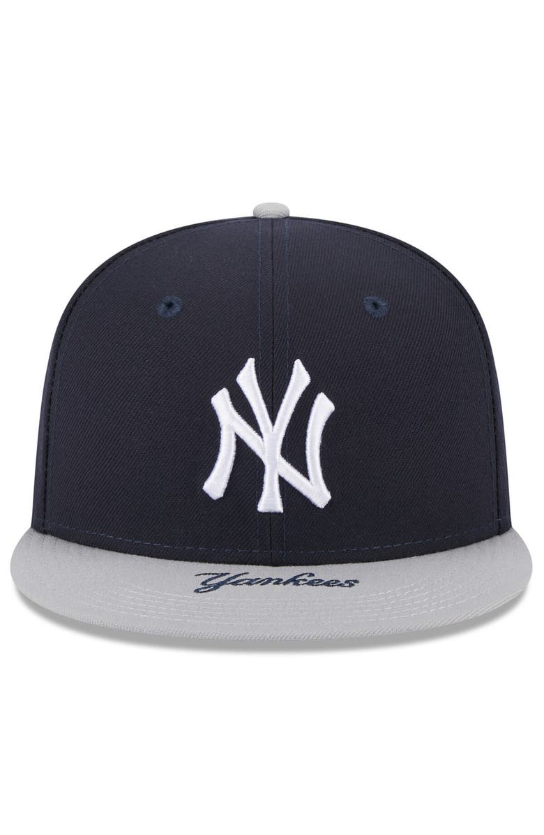 New Era Men's New Era Navy/Gray New York Yankees On Deck 59FIFTY Fitted Hat, Alternate, color, 
